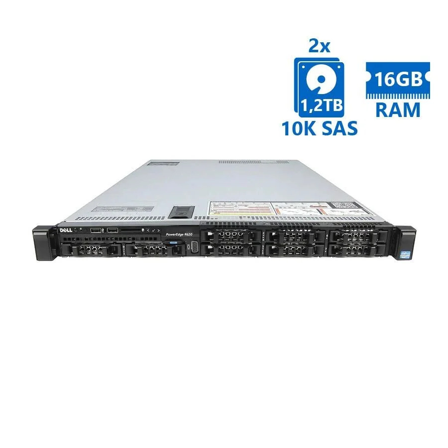 Refurbished Server Dell Poweredge R620 R1U E5-2630/16GB DDR3/2x1.2TB SAS 10K/8xSFF/1xPSU/DVD/PERC H7 Refurbished Server Dell Poweredge R620 R1U E5-2630/16GB DDR3/2x1.2TB SAS 10K/8xSFF/1xPSU/DVD/PERC H7