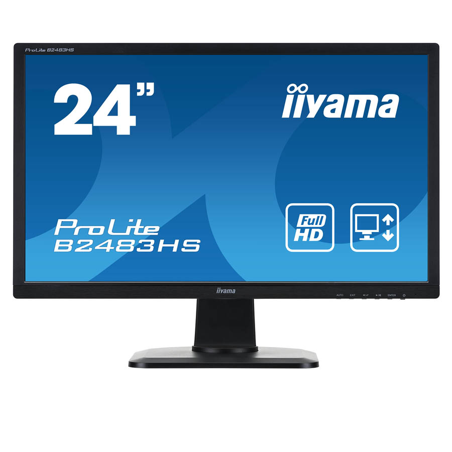 Used (A-) Monitor B2483H LED/Iiyama/24”FHD/1920x1080/Wide/Black/w/Speakers/Grade A-/D-SUB & DVI-D & Used (A-) Monitor B2483H LED/Iiyama/24”FHD/1920x1080/Wide/Black/w/Speakers/Grade A-/D-SUB & DVI-D &