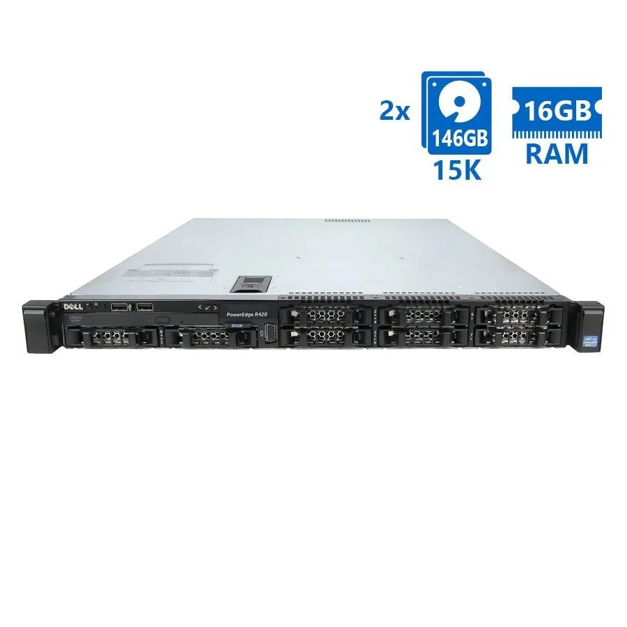 Refurbished Server Dell Poweredge R420 R1U E5-2430(6-cores)/16GB DDR3/2x146GB 15K/8xSFF/1xPSU/No ODD Refurbished Server Dell Poweredge R420 R1U E5-2430(6-cores)/16GB DDR3/2x146GB 15K/8xSFF/1xPSU/No ODD