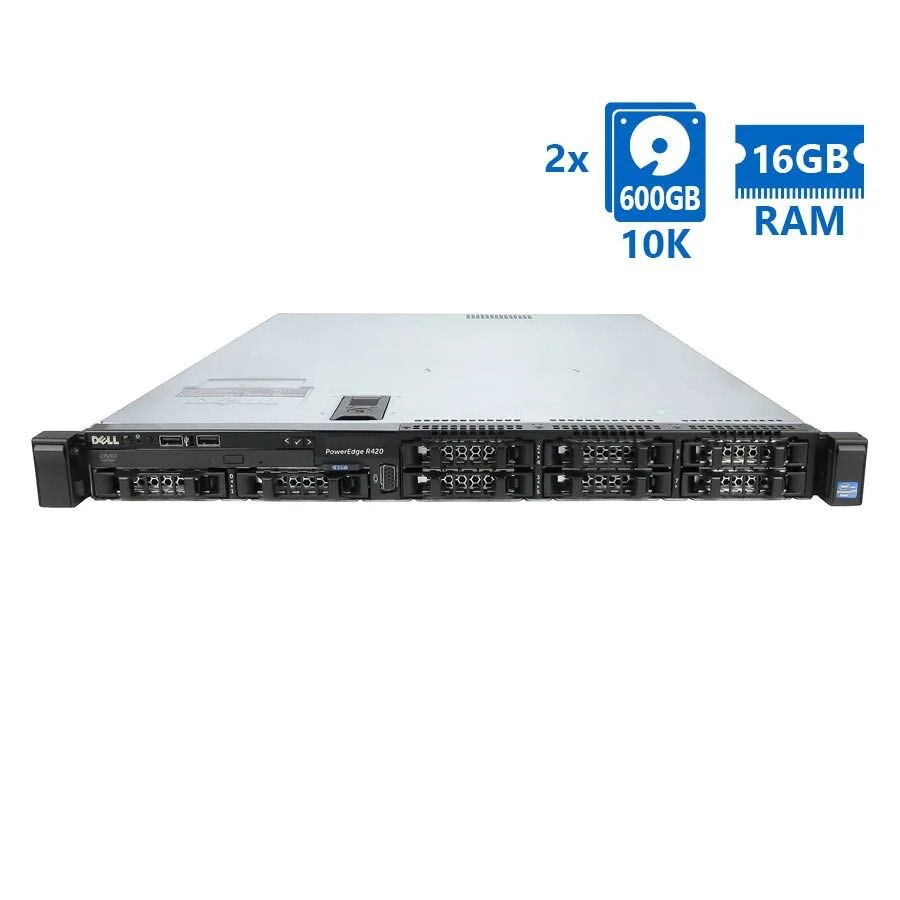 Refurbished Server Dell Poweredge R420 R1U E5-2430(6-cores)/16GB DDR3/2x600GB 10K/8xSFF/1xPSU/DVD/Pe Refurbished Server Dell Poweredge R420 R1U E5-2430(6-cores)/16GB DDR3/2x600GB 10K/8xSFF/1xPSU/DVD/Pe