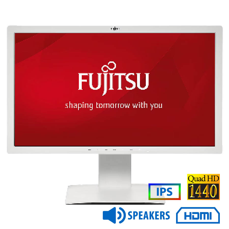 Used (Α-) Monitor P27T-7 Q-LED/Fujitsu/27``QHD/2560x1440/Wide/White/w/Speakers/Grade A-/D-SUB & DVI- Used (Α-) Monitor P27T-7 Q-LED/Fujitsu/27``QHD/2560x1440/Wide/White/w/Speakers/Grade A-/D-SUB & DVI-