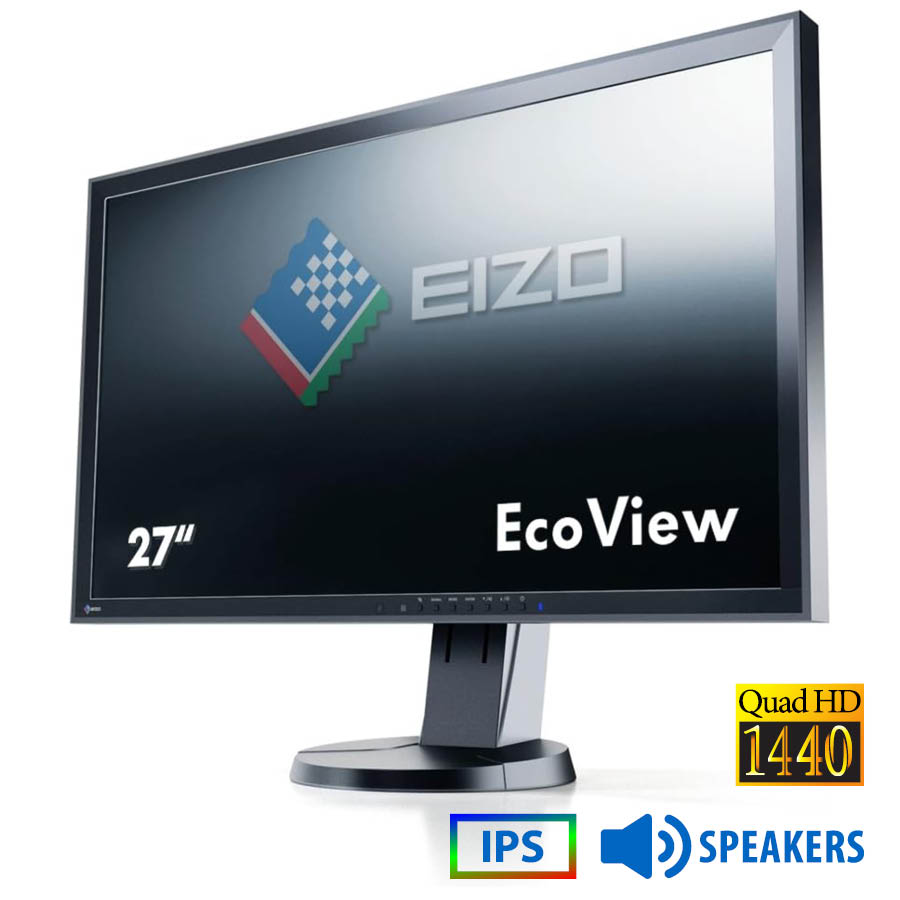 Used (A-) Monitor FlexScan EV2736W Q-LED/Eizo/27``QHD/2560x1440/Wide/Black/w/Speakers/Grade A-/DVI-D Used (A-) Monitor FlexScan EV2736W Q-LED/Eizo/27``QHD/2560x1440/Wide/Black/w/Speakers/Grade A-/DVI-D