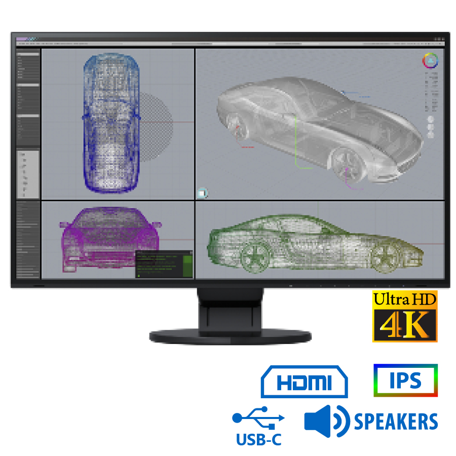 Used (A-) Monitor FlexScan EV2785 IPS/Eizo/27``UHD 4k/3840x2160/Wide/Black/w/Speakers/Grade A-/DP & Used (A-) Monitor FlexScan EV2785 IPS/Eizo/27``UHD 4k/3840x2160/Wide/Black/w/Speakers/Grade A-/DP &